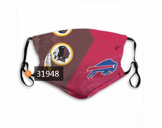 NFL Buffalo Bills 32020 Dust mask with filter->nfl dust mask->Sports Accessory
